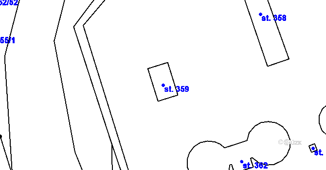 Parcela st. 359 v KÚ Perknov, Katastrální mapa