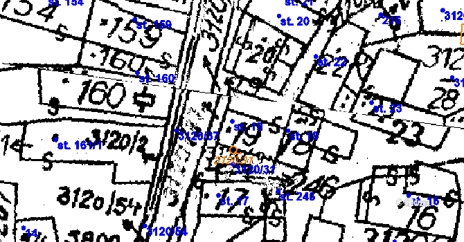 Parcela st. 19 v KÚ Havlíčkova Borová, Katastrální mapa