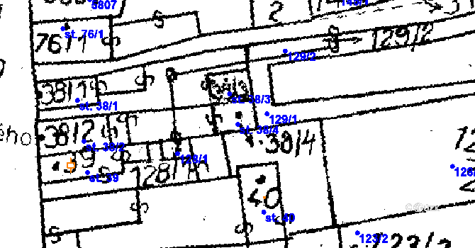 Parcela st. 38/4 v KÚ Havlíčkova Borová, Katastrální mapa