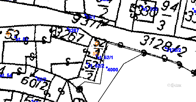 Parcela st. 52/1 v KÚ Havlíčkova Borová, Katastrální mapa