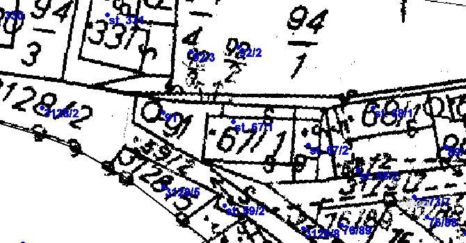 Parcela st. 67/1 v KÚ Havlíčkova Borová, Katastrální mapa