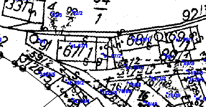 Parcela st. 67/2 v KÚ Havlíčkova Borová, Katastrální mapa