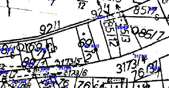 Parcela st. 69/2 v KÚ Havlíčkova Borová, Katastrální mapa