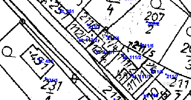Parcela st. 112/1 v KÚ Havlíčkova Borová, Katastrální mapa