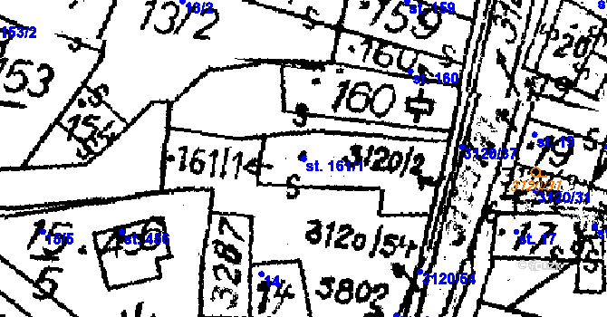 Parcela st. 161/1 v KÚ Havlíčkova Borová, Katastrální mapa