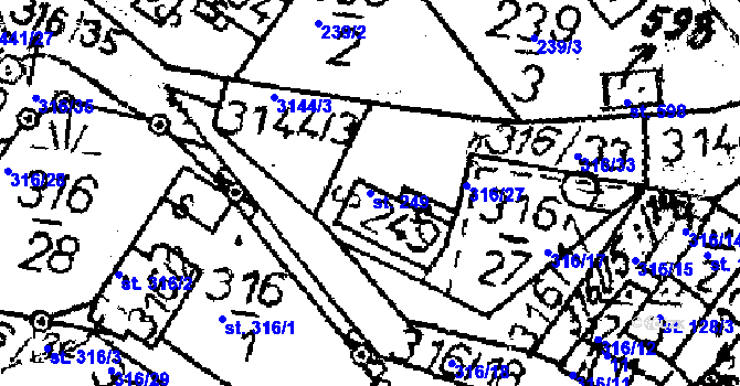 Parcela st. 249 v KÚ Havlíčkova Borová, Katastrální mapa