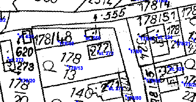 Parcela st. 272 v KÚ Havlíčkova Borová, Katastrální mapa