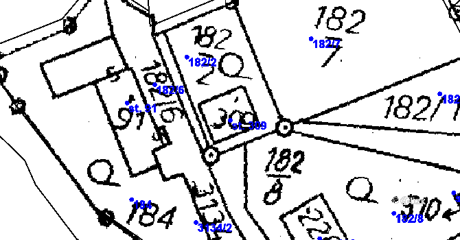 Parcela st. 309 v KÚ Havlíčkova Borová, Katastrální mapa