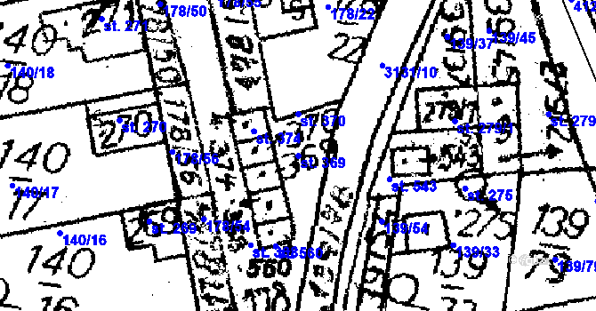Parcela st. 369 v KÚ Havlíčkova Borová, Katastrální mapa