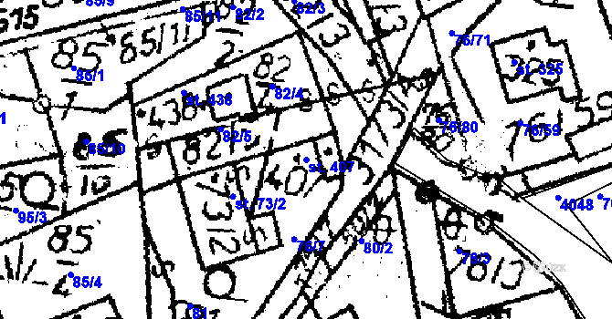 Parcela st. 407 v KÚ Havlíčkova Borová, Katastrální mapa