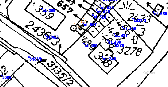 Parcela st. 489 v KÚ Havlíčkova Borová, Katastrální mapa