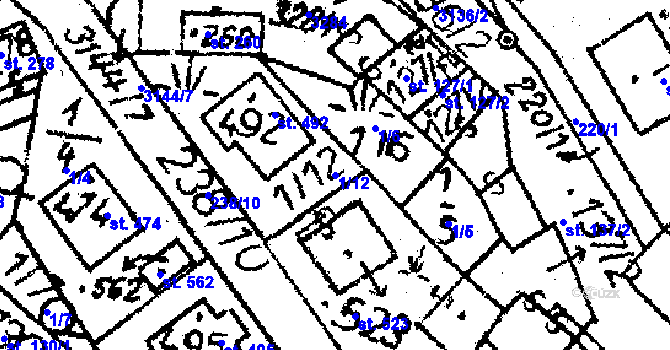Parcela st. 1/12 v KÚ Havlíčkova Borová, Katastrální mapa