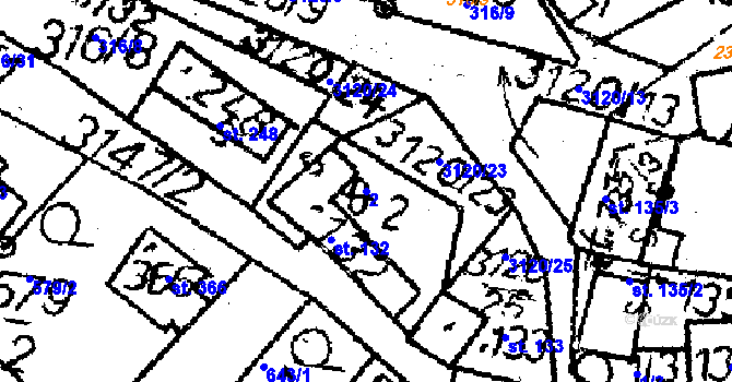Parcela st. 2 v KÚ Havlíčkova Borová, Katastrální mapa