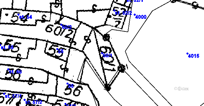 Parcela st. 60/1 v KÚ Havlíčkova Borová, Katastrální mapa