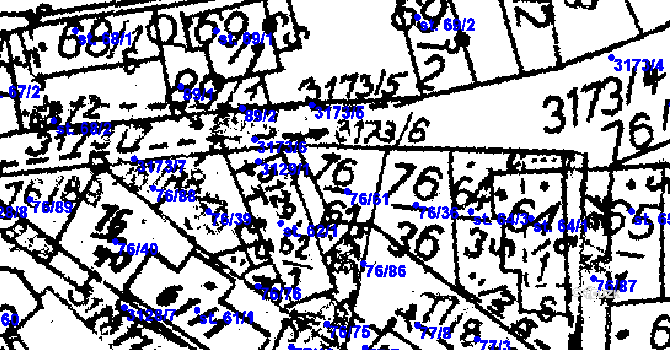 Parcela st. 76/61 v KÚ Havlíčkova Borová, Katastrální mapa