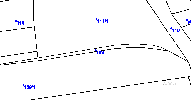 Parcela st. 109 v KÚ Havlíčkova Borová, Katastrální mapa