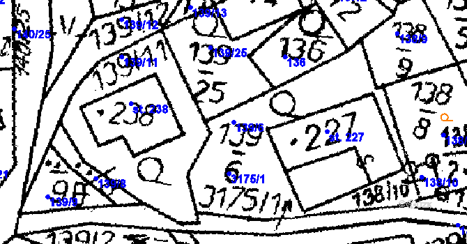 Parcela st. 139/6 v KÚ Havlíčkova Borová, Katastrální mapa