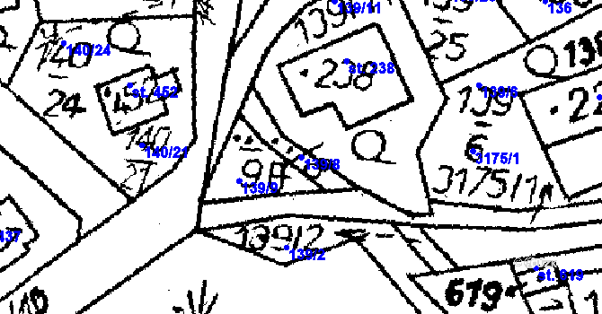 Parcela st. 139/8 v KÚ Havlíčkova Borová, Katastrální mapa