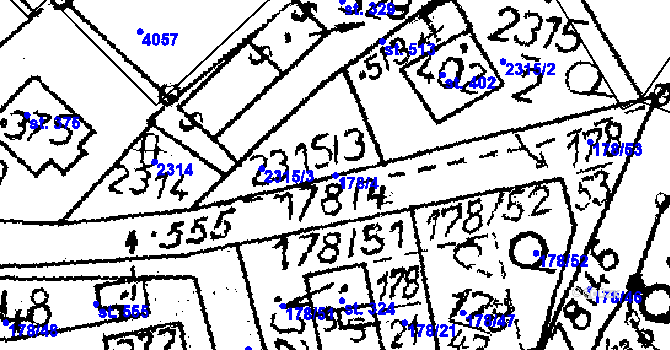 Parcela st. 178/4 v KÚ Havlíčkova Borová, Katastrální mapa