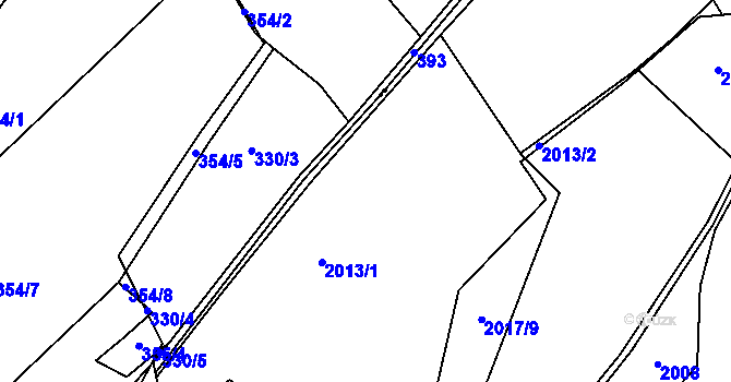 Parcela st. 2013 v KÚ Havlíčkova Borová, Katastrální mapa