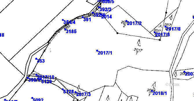 Parcela st. 2017/1 v KÚ Havlíčkova Borová, Katastrální mapa