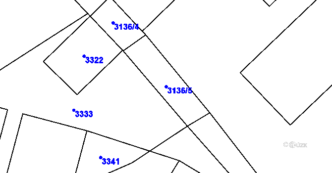 Parcela st. 3136/5 v KÚ Havlíčkova Borová, Katastrální mapa
