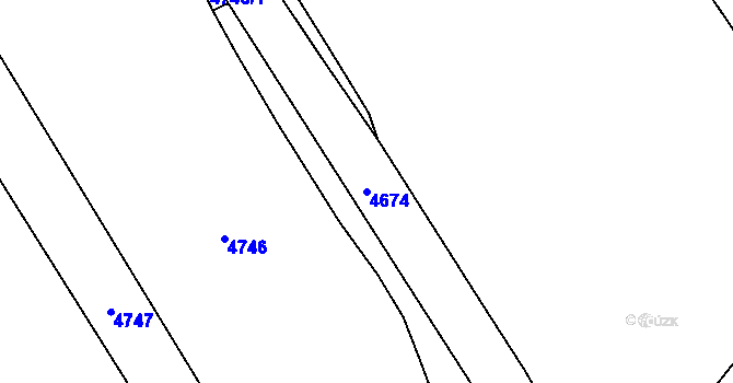 Parcela st. 4674 v KÚ Havlíčkova Borová, Katastrální mapa