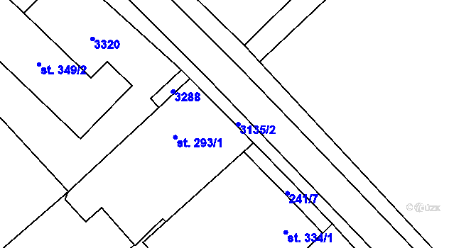 Parcela st. 3135/2 v KÚ Havlíčkova Borová, Katastrální mapa