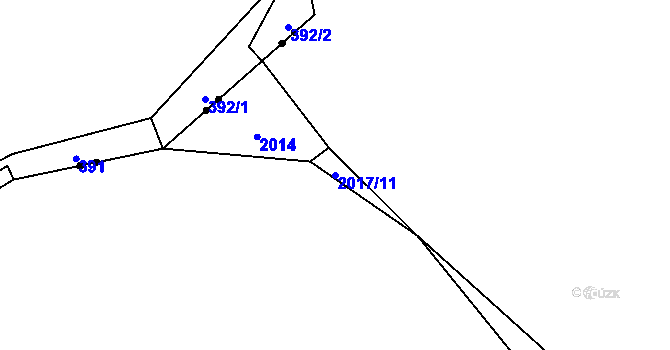 Parcela st. 2017/11 v KÚ Havlíčkova Borová, Katastrální mapa