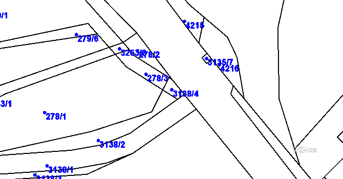 Parcela st. 3138/4 v KÚ Havlíčkova Borová, Katastrální mapa