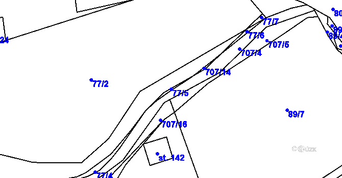 Parcela st. 77/5 v KÚ Havlovice u Domažlic, Katastrální mapa