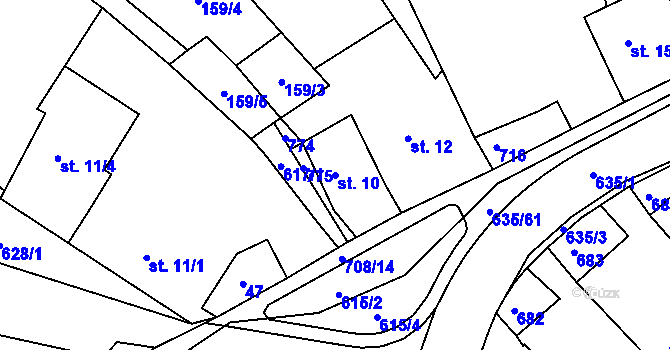 Parcela st. 10 v KÚ Havlovice u Domažlic, Katastrální mapa