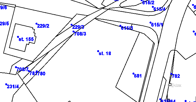 Parcela st. 18 v KÚ Havlovice u Domažlic, Katastrální mapa