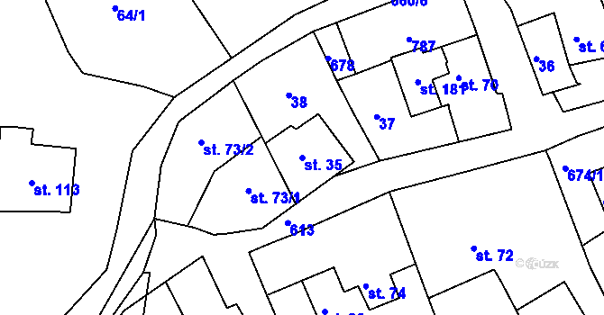 Parcela st. 35 v KÚ Havlovice u Domažlic, Katastrální mapa