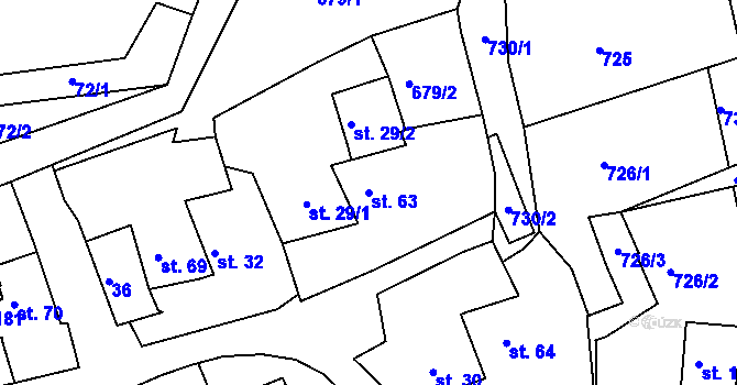 Parcela st. 63 v KÚ Havlovice u Domažlic, Katastrální mapa
