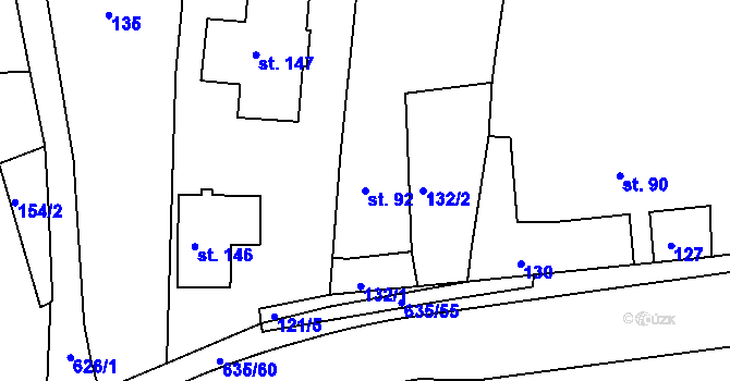 Parcela st. 92 v KÚ Havlovice u Domažlic, Katastrální mapa