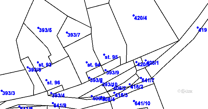 Parcela st. 95 v KÚ Havlovice u Domažlic, Katastrální mapa