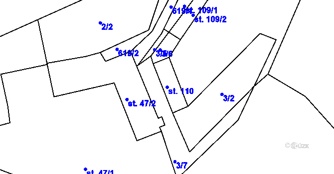 Parcela st. 110 v KÚ Havlovice u Domažlic, Katastrální mapa