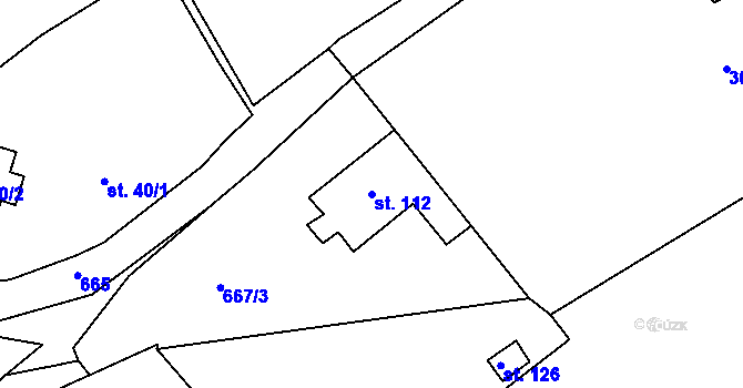 Parcela st. 112 v KÚ Havlovice u Domažlic, Katastrální mapa