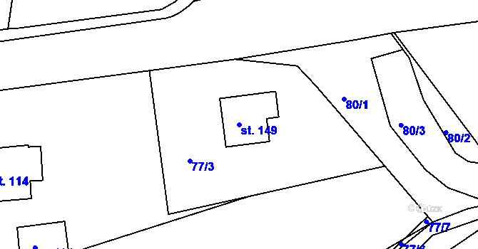 Parcela st. 149 v KÚ Havlovice u Domažlic, Katastrální mapa