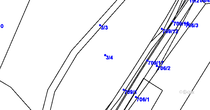 Parcela st. 3/4 v KÚ Havlovice u Domažlic, Katastrální mapa