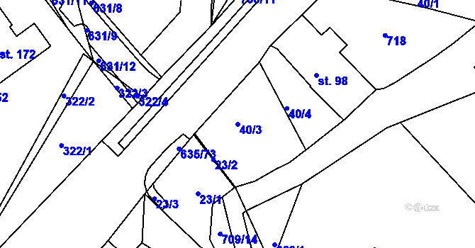 Parcela st. 40/3 v KÚ Havlovice u Domažlic, Katastrální mapa