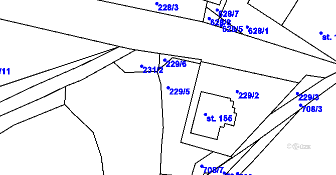 Parcela st. 229/5 v KÚ Havlovice u Domažlic, Katastrální mapa