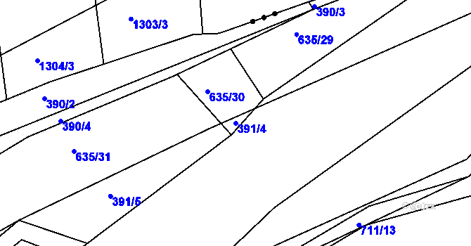 Parcela st. 391/4 v KÚ Havlovice u Domažlic, Katastrální mapa