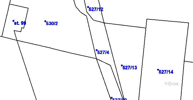 Parcela st. 527/4 v KÚ Havlovice u Domažlic, Katastrální mapa