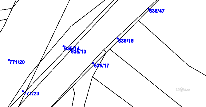 Parcela st. 635/16 v KÚ Havlovice u Domažlic, Katastrální mapa