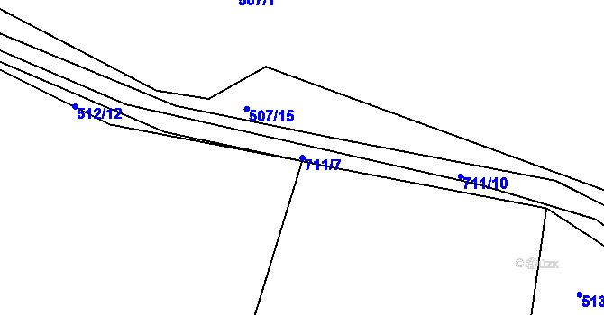 Parcela st. 711/7 v KÚ Havlovice u Domažlic, Katastrální mapa