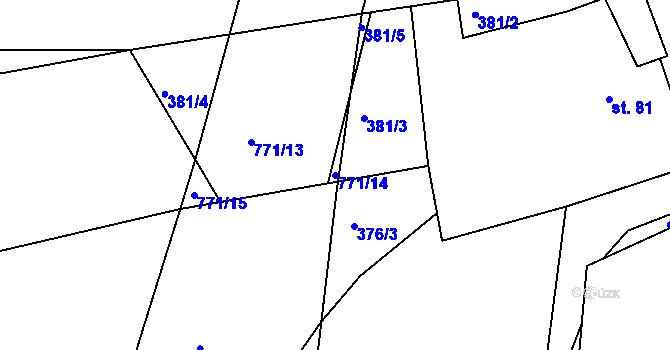 Parcela st. 771/14 v KÚ Havlovice u Domažlic, Katastrální mapa
