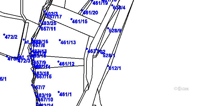 Parcela st. 528/1 v KÚ Havlovice u Domažlic, Katastrální mapa