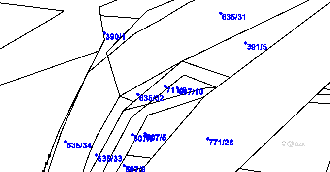 Parcela st. 711/8 v KÚ Havlovice u Domažlic, Katastrální mapa